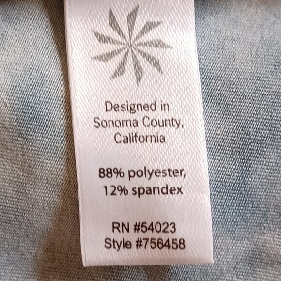 EUC Athleta "Nectar" Tattooed/Tie Dye Surplice Faux Wrap Midi Dress - Picture 5 of 6